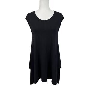 Bryn Walker Women's XS Stretch Jersey Knit Lagenlook Oversized Dress Black